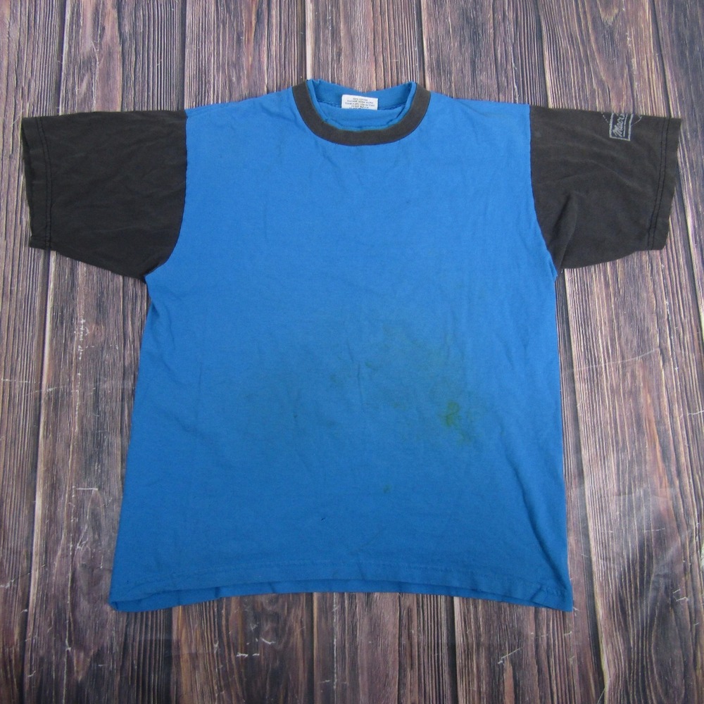 Vintage MacGregor Shirt Mens‎ Large Blue Black Colorblock 100% Cotton 90s